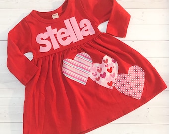 Valentine's Dress for Girls, Valentine Dress, Personalized Valentine Dress, Girl's Valentine Dress