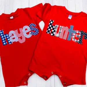 July 4th Outfit/Fourth of July/ 4th of July Personalized Romper/Baby Romper/Summer Baby Boy/Baby Shower Gift image 3