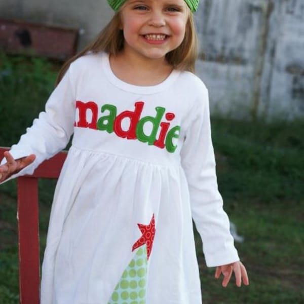Girls Christmas Dress, Toddler Christmas Dress, Personalized Christmas Dress