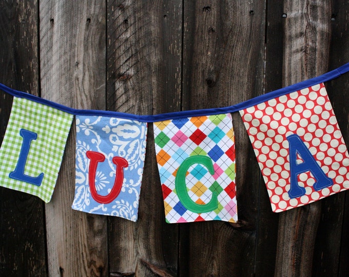 Personalized Fabric Name Banner Garland Party or Room Etsy