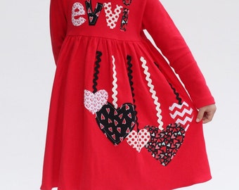 Valentine's Dress for Girls, Valentine Dress, Personalized Valentine Dress, Girl's Valentine Dress