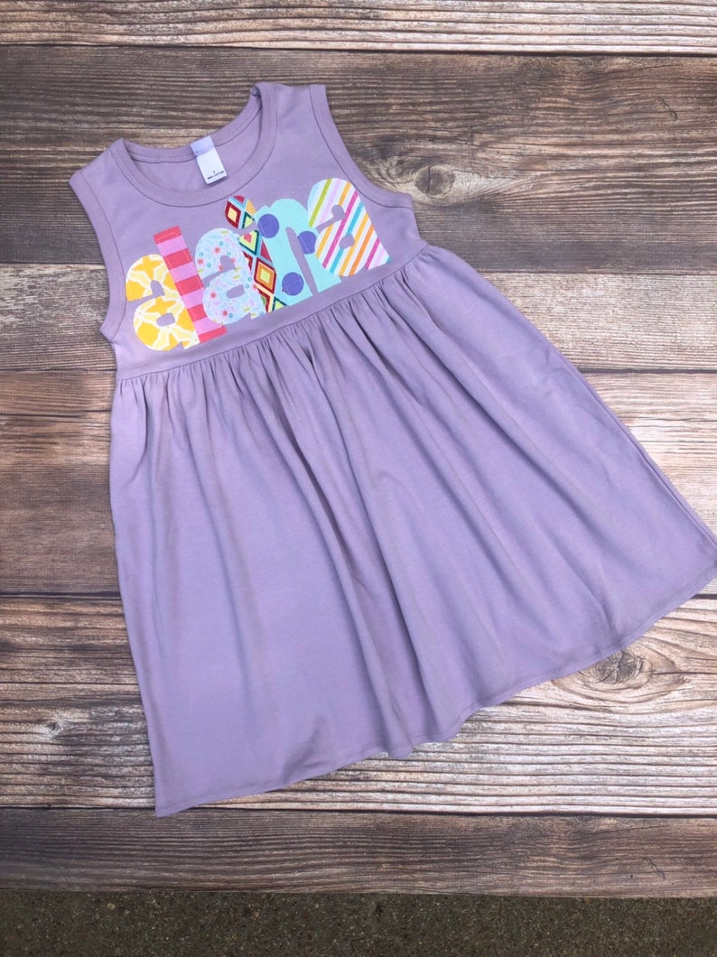 Toddler Dress Personalized with Name You Choose Dress Color and Sleeve Length image 6