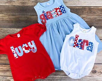 bummies red white and blue stars bloomer shorts toddler girl clothes bubble shorts USA shirt 4th of July outfit patriotic baby clothing