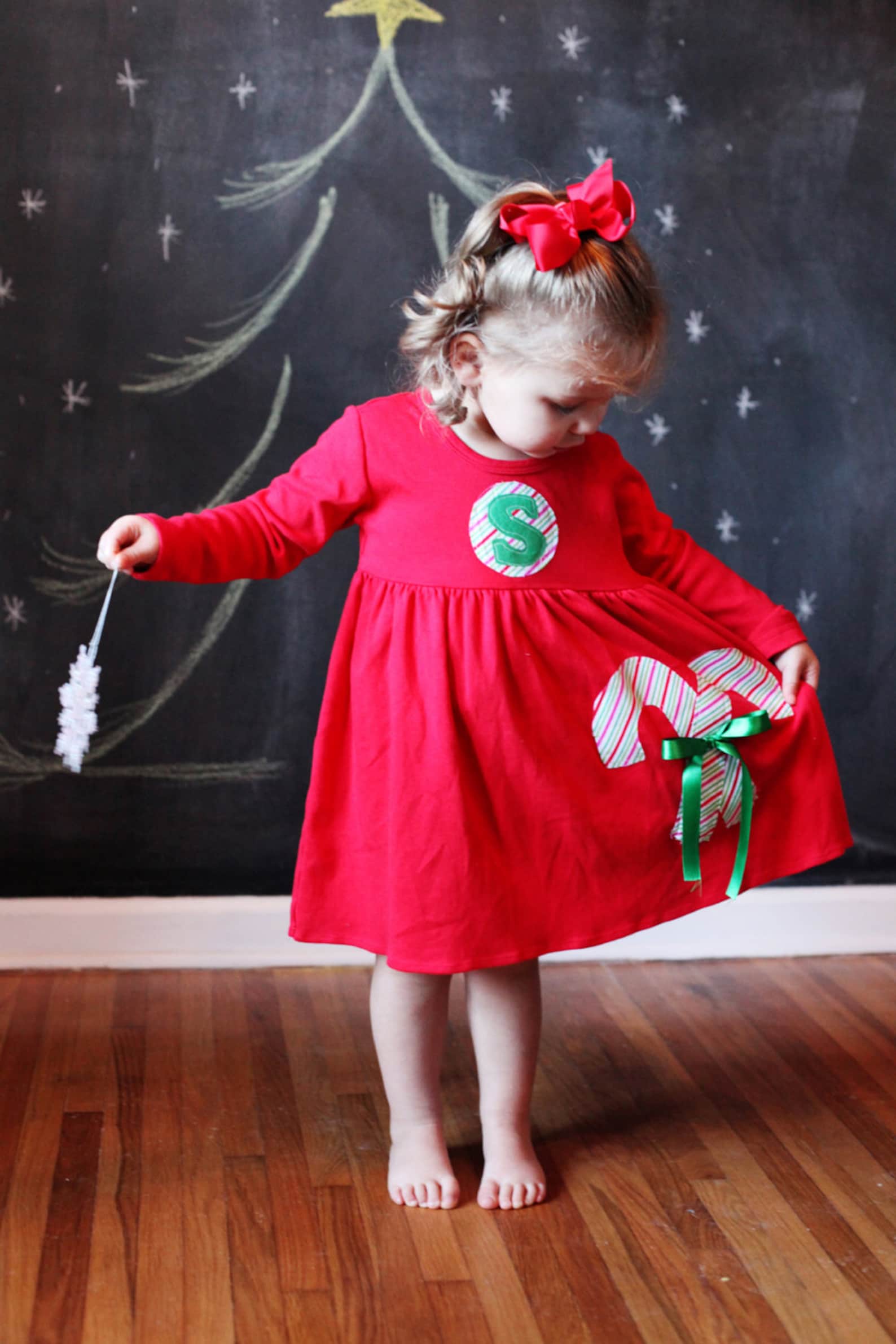 Candy Cane Christmas Dress Personalized Christmas Dress Etsy