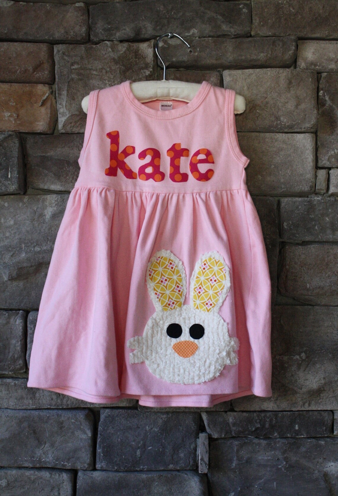 Toddler Easter Dress Personalized Dress with Bunny Applique Etsy