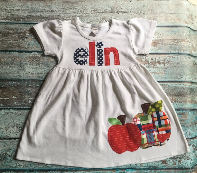 Back to School Dress Apple Dress Toddler School Dress or - Etsy