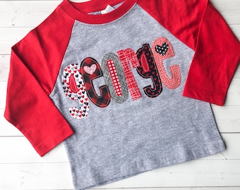 Personalized Valentines Day Shirt, Valentine’s Name Shirt, Romper or Bodysuit