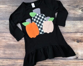 Pumpkin Tunic, Fall Shirt for Girls- Pumpkin Ruffle Tunic Shirt