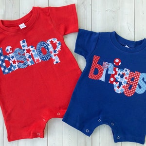 July 4th Outfit/Fourth of July/ 4th of July Personalized Romper/Baby Romper/Summer Baby Boy/Baby Shower Gift