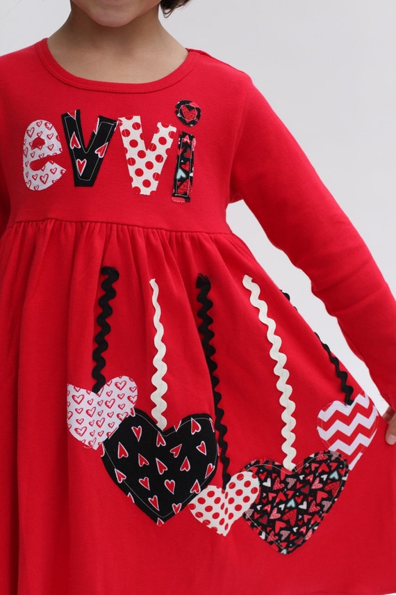 Valentine's Dress for Girls Valentine Dress Personalized Etsy