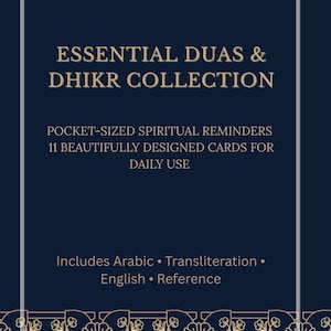 11 cartes Dua islamiques imprimables | Pack mode clair + mode sombre | arabe + anglais + translittération | Flashcards numériques musulmans (3,5 x 5 po.)