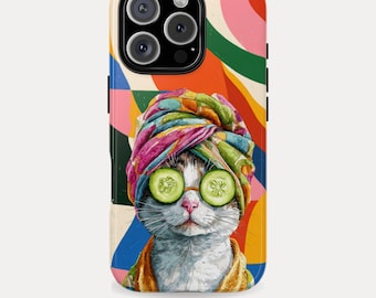 Elegant Groomed Cat Phone Case, Chic Kitty Art for iPhone, Samsung, Pixel