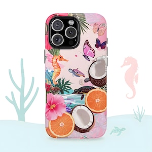 Summer Sea Phone Case, Tropical Phone Case for iPhone 16, 15, 14, 13, 12, 11, XS, X, XR, SE, 7, 8 Pro Max Plus | Samsung S24,S23, S22,S21