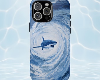 Shark Phone Case, Ocean Predator Art, iPhone, Samsung, Pixel Protection