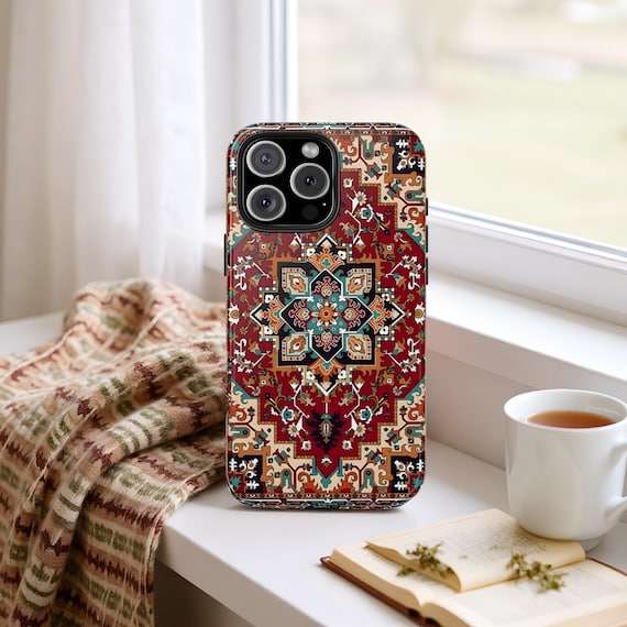 Boho Carpet Design Phone Case for iPhone 16, 15, 14, 13, 12, 11