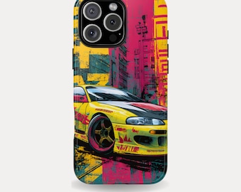 Drift Racer Car Phone Case, Street Racing Style, Bold Design, Protective Cover