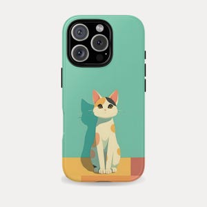 Cute Sitting Cat Phone Case for iPhone 16, 15, 14, 13, 12, 11,XS Pro Max Plus | Samsung S25,S24,S23,S22,S21,S20,S10|Pixel 9,8,7