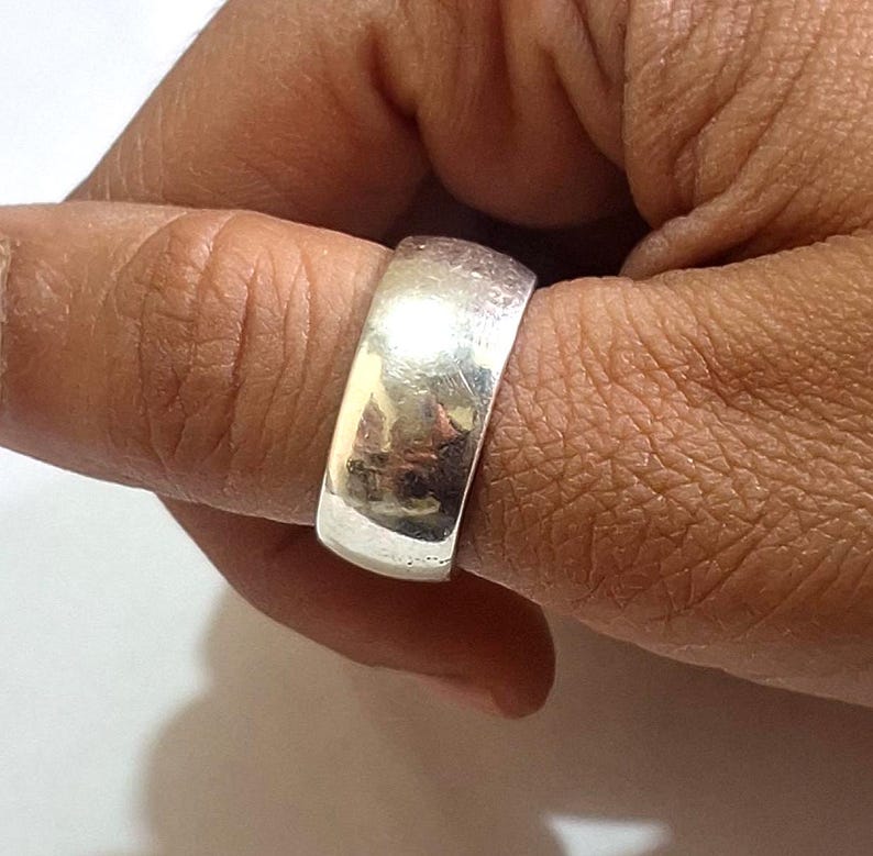 Boho Sterling Silver Band Ring - Handmade 925 Unisex Thumb Ring - Etsy