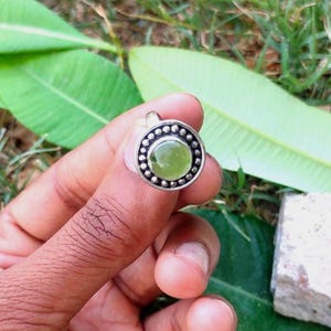Green Peridot Ring, 925 Sterling Silver Ring,  Gemstone Ring, Wonderful Ring, Women Ring, Statement Ring, Perfect Gift, Fidget Ring