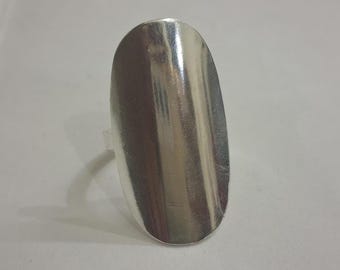 Ring i sterlingsilver med bred band: Boho Unisex tumring