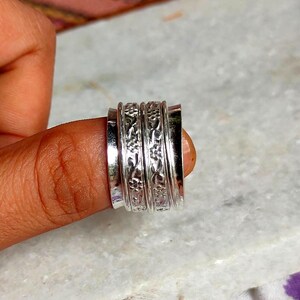 925 Sterling Silver ring, Fidget Band, Unique Design ring, Handmade Silver Spinner Ring, Meditation Ring, Boho Ring, Best Gift for Love