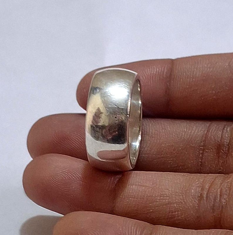 Boho Sterling Silver Band Ring - Handmade 925 Unisex Thumb Ring - Etsy
