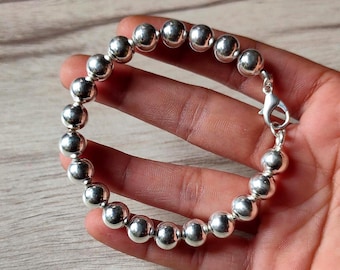 Armband met dikke kralen 925 sterlingzilver handgemaakte sieraden