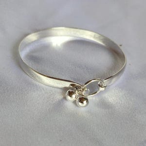 Handmade Sterling Silver Bangle: Recycled Boho Style, Antimicrobial