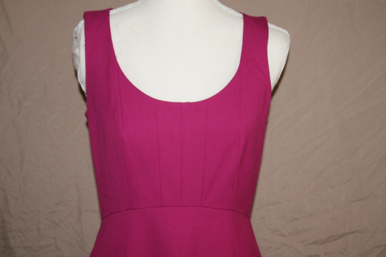 2P Ann Taylor Vintage Deep Pink Sheath Dress Sleeveless