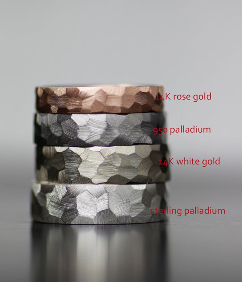 textured wedding band for him her them modern hammered style wedding band set mens or womens wedding band ethical wedding ring by LOLiDE