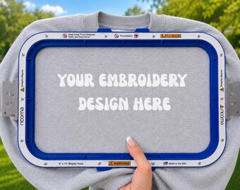 Gildan 18000 Mockup Sport Grey | Embroidery Sweatshirt Mockup | Embroidery Hoop Styled Stock Photo | Etsy Mockup l Digital Mockup
