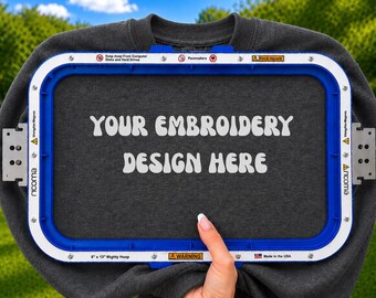 Gildan 18000 Mockup Dark Heather | Embroidery Sweatshirt Mockup | Embroidery Hoop Styled Stock Photo | Etsy Mockup l Digital Mockup