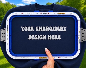 Gildan 18000 Mockup Navy | Embroidery Sweatshirt Mockup | Embroidery Hoop Styled Stock Photo | Etsy Mockup l Digital Mockup