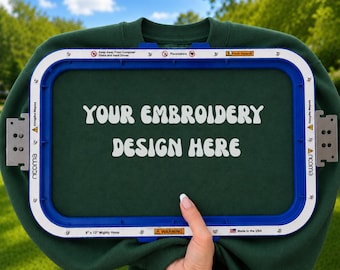 Gildan 18000 Mockup Forest Green | Embroidery Sweatshirt Mockup | Embroidery Hoop Styled Stock Photo | Etsy Mockup l Digital Mockup