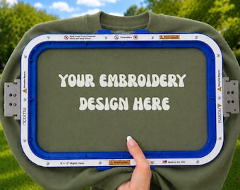 Gildan 18000 Mockup Military Green | Embroidery Sweatshirt Mockup | Embroidery Hoop Styled Stock Photo | Etsy Mockup l Digital Mockup