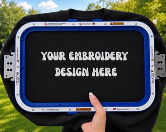 Gildan 18000 Mockup Black | Embroidery Sweatshirt Mockup | Embroidery Hoop Styled Stock Photo | Etsy Mockup l Digital Mockup