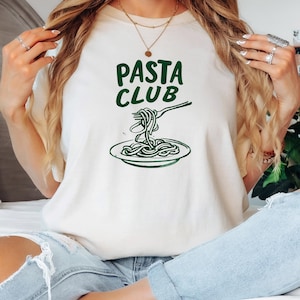 Pasta Club Shirt, Funny Foodie Graphic Tee, Spaghetti Shirt, Aesthetic Comfort Color T-Shirt, Retro Pasta Tee, Italian Food Shirt GIft