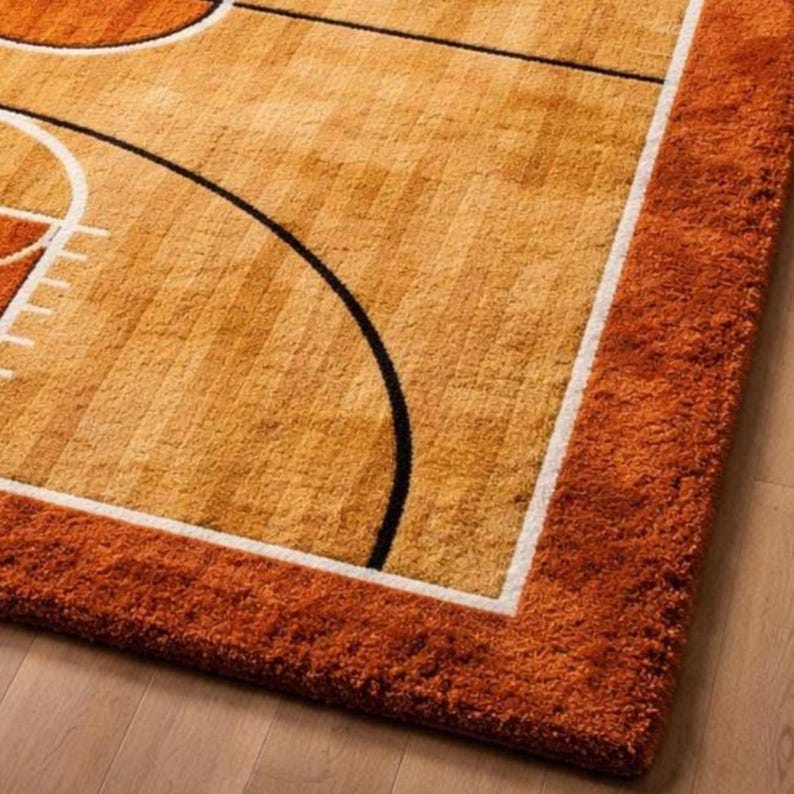 Custom Basketball Court Rug, Large Sport Area Carpet for Boy Room Decor ...
