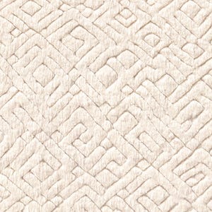Hand-Knotted Ivory Wool Rug: Geometric Textured Area Rug