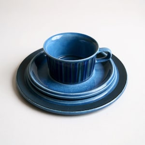 Arabia Finland Blue Kosmos Three Piece Set