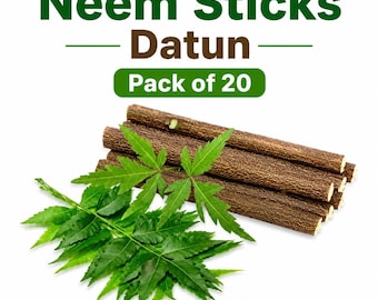 Ayurvedic Natural Organic Neem Datun Toothbrush Sticks Pack of 20 DentalCare