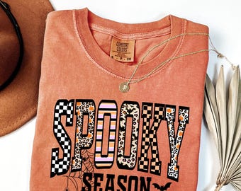 Comfort Colors® Spooky Season Shirt, Spooky Halloween Shirt, Womens Halloween Shirt, Spooky Fall Shirt, Halloween Gift Tee, Women Spooky Tee