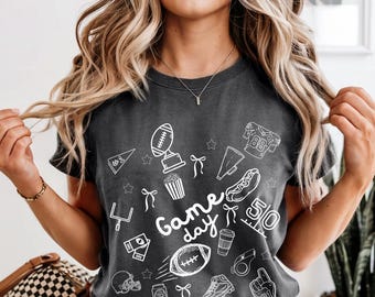 Comfort Colors® Football Shirt, Tis the Season for Touchdowns T-Shirt, Retro Spieltag Shirt, Fussball Mama Geschenk, Fussball Mama Saison Shirt