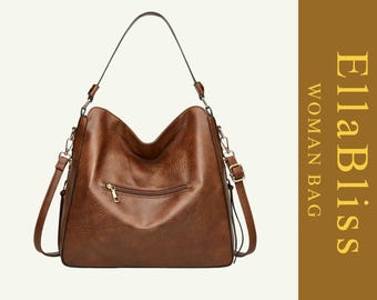 Conjunto de 2 bolsos de hombro tipo tote de piel sintética de gran capacidad con bolsa