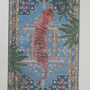 Hand tufted Anthropologie Bengal Tiger Multi Handmade Wool Area Rug For Bedroom Living room Office Kitchen Nursery Entryway modern Rug