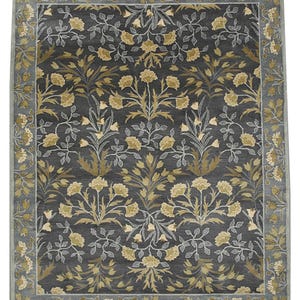 PB Adeline Blue-Charcol Color Traditional Oriental Style Handmade Tufted 100% Woolen Area Rugs & Carpet Bedroom Living Room Dinning room