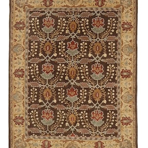 PB Brandon Brown Color Traditional Oriental Style Handmade Tufted 100% Wool Area Rugs & Carpet Bedroom Living Room Dinning room Luxury Home