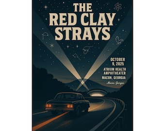 The Red Clay Strays Macon GA Concert Print | October 9, 2025 | Atrium Health Amphitheater | Variant 2
