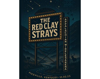 The Red Clay Strays Pikeville KY Concert Print | October 2, 2025 | Appalachian Wireless Arena | Variant 2