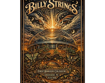 Billy Strings | 04/14/2026 | Greensboro, NC | Concert Poster  | V1